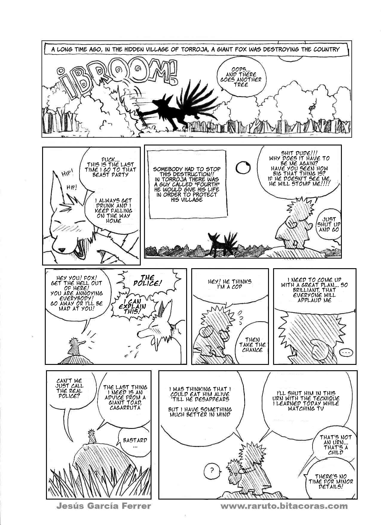 Raruto Chapter 1.2 page 1 - Chapter 1 v2 : You damn ninja!
