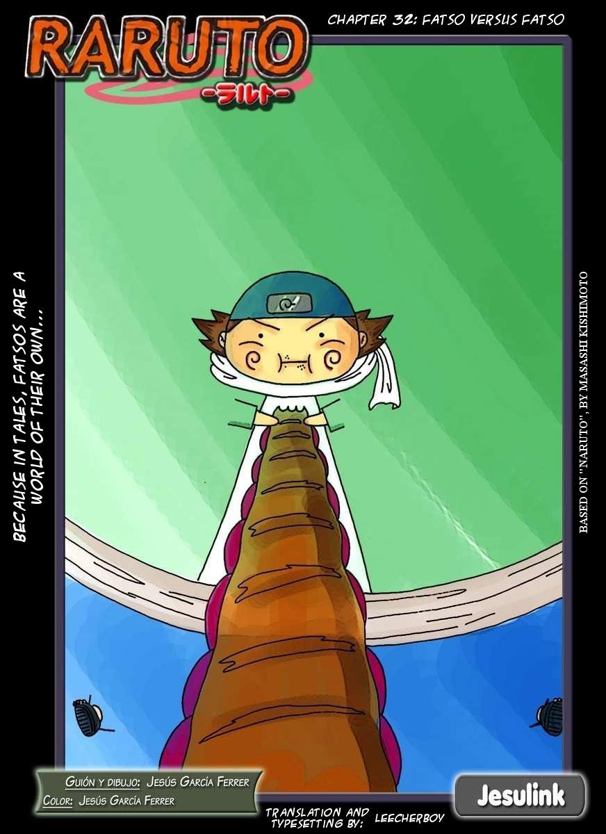 Raruto Chapter 32.33-2 page 1 - Chapter 32-33 v2 : Fatso versus fatso / Caught up in the web