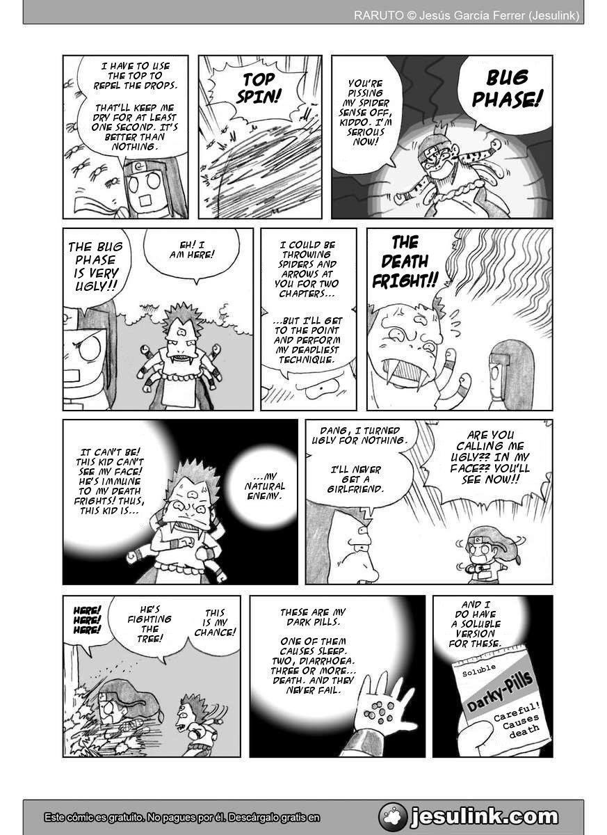 Raruto Chapter 32.33-2 page 15 - Chapter 32-33 v2 : Fatso versus fatso / Caught up in the web