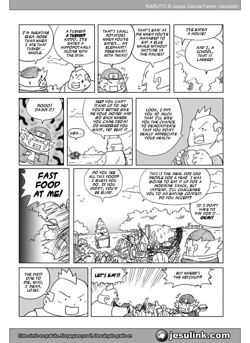 Raruto Chapter 32.33-2 page 4 - Chapter 32-33 v2 : Fatso versus fatso / Caught up in the web