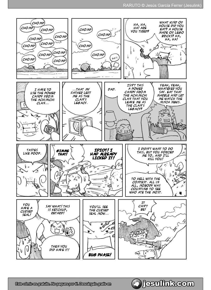 Raruto Chapter 32.33-2 page 5 - Chapter 32-33 v2 : Fatso versus fatso / Caught up in the web