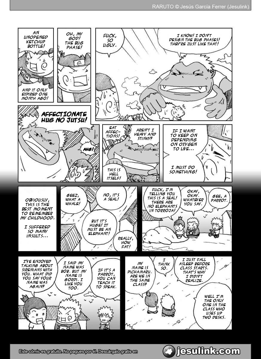 Raruto Chapter 32.33-2 page 6 - Chapter 32-33 v2 : Fatso versus fatso / Caught up in the web