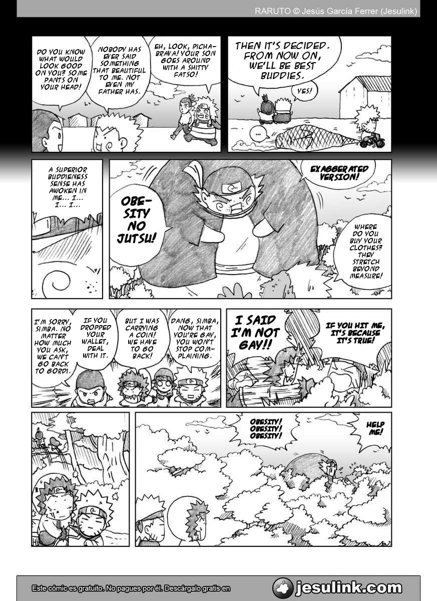 Raruto Chapter 32.33-2 page 7 - Chapter 32-33 v2 : Fatso versus fatso / Caught up in the web