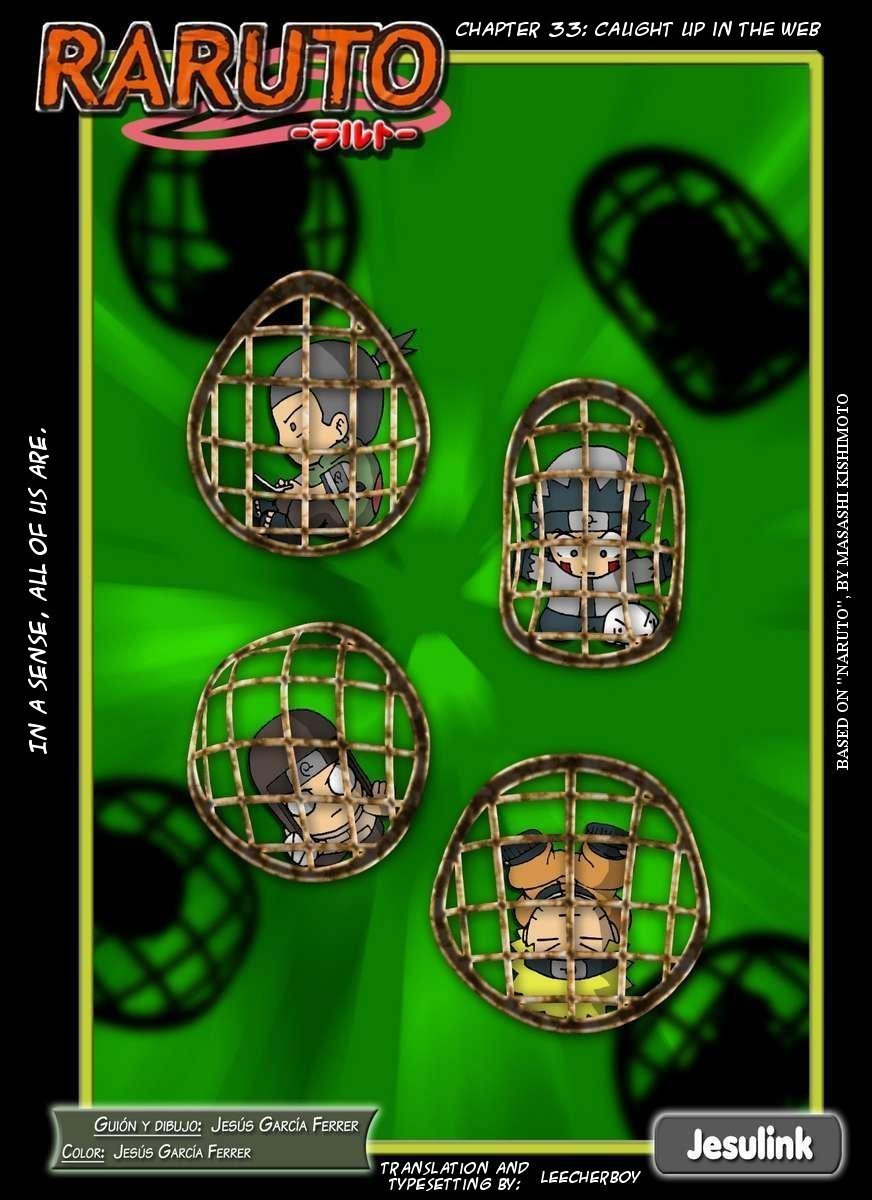 Raruto Chapter 32.33-2 page 9 - Chapter 32-33 v2 : Fatso versus fatso / Caught up in the web