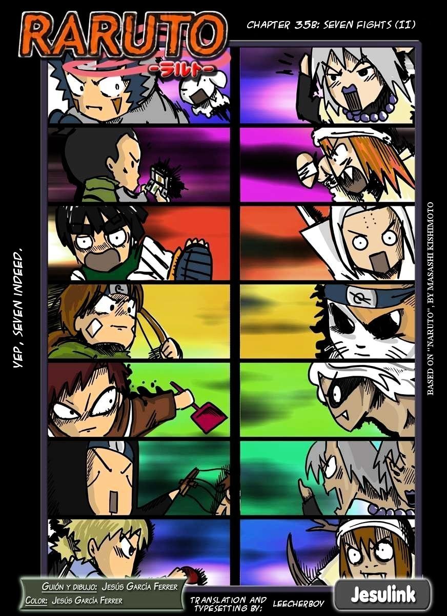 Raruto Chapter 35.2 page 1 - Chapter 35.2 (b): Seven fights (II)