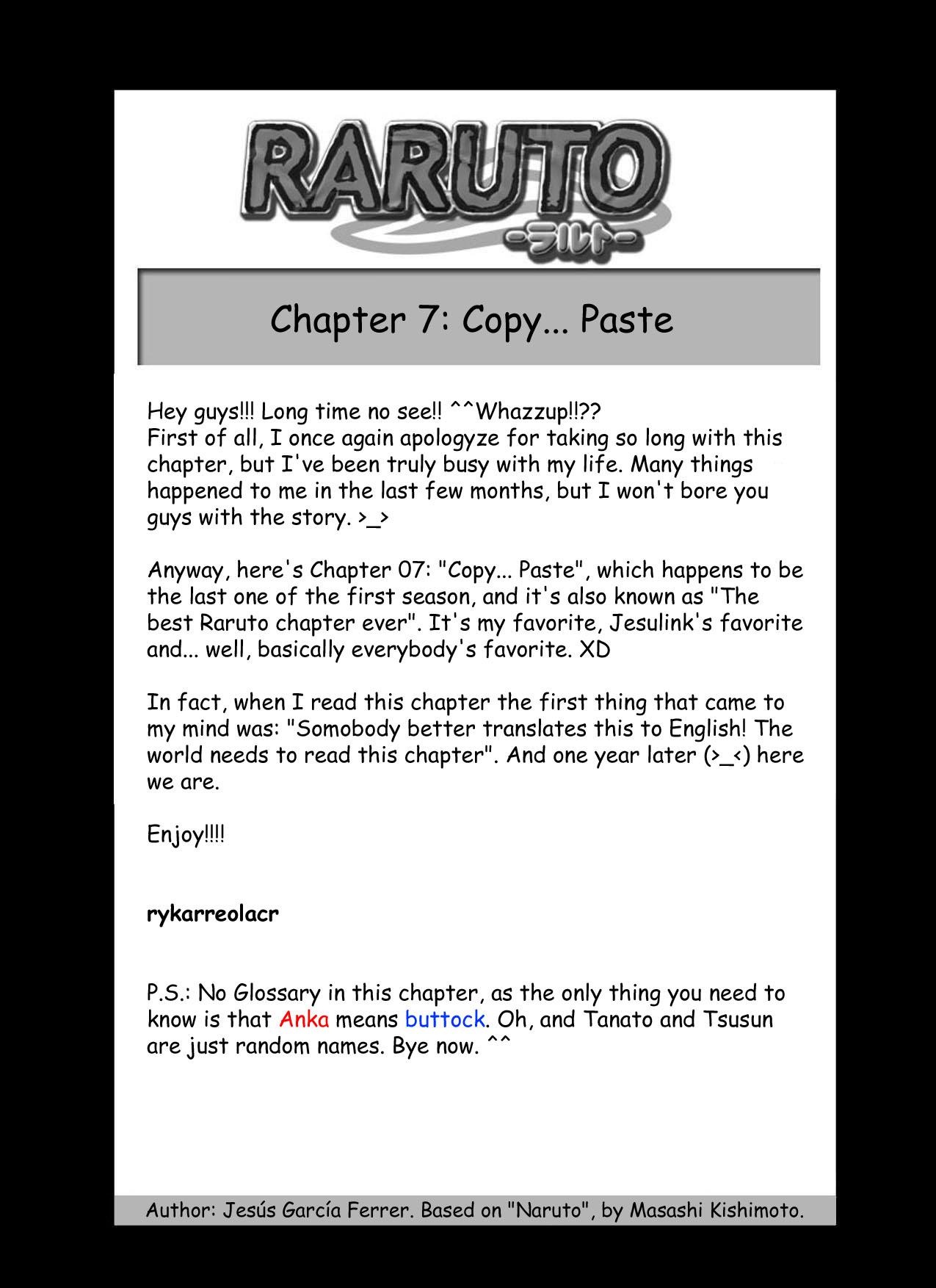 Raruto Chapter 7.2 page 1 - Chapter 7 v2 : Copy... Paste