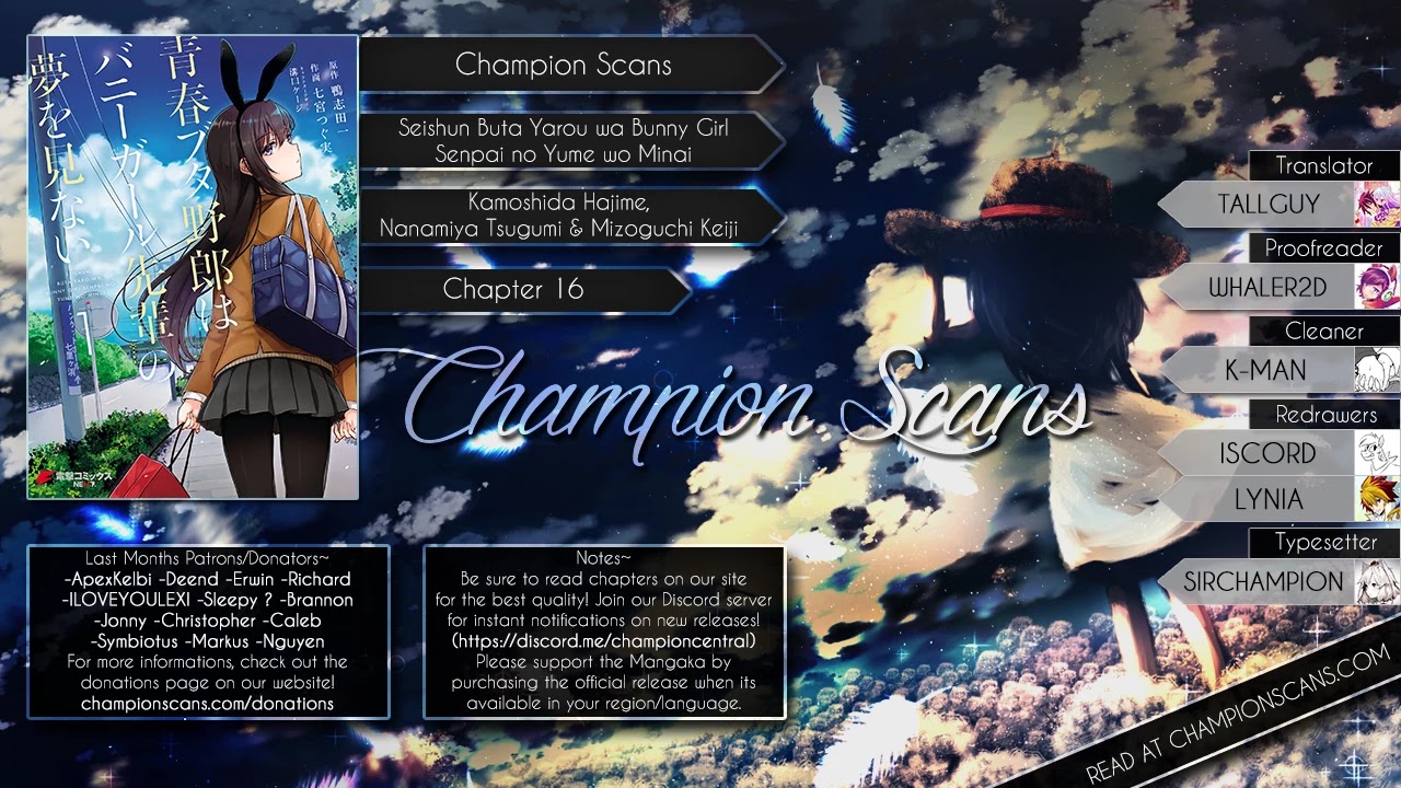 Rascal Does Not Dream of Bunny Girl Senpai Chapter 16 page 1 - Chapter 16