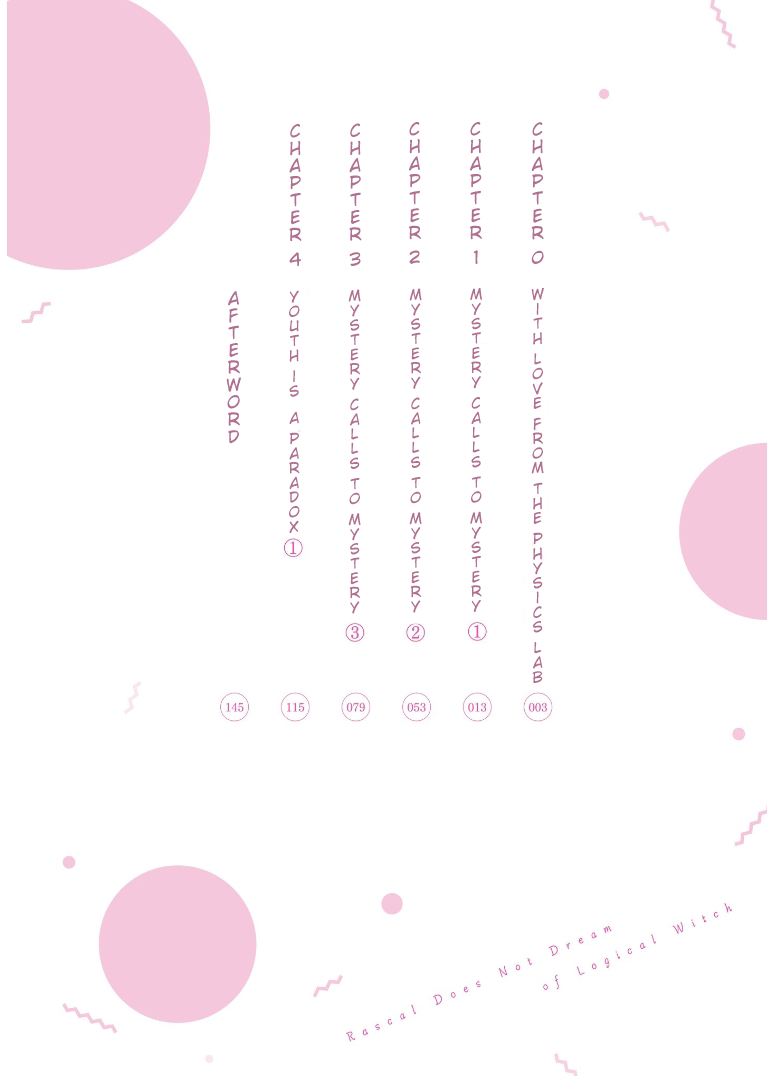 Rascal Does Not Dream of Logical Witch Chapter 0.1 page 4 - Chapter 0.1 - 0.2: Volume Extras