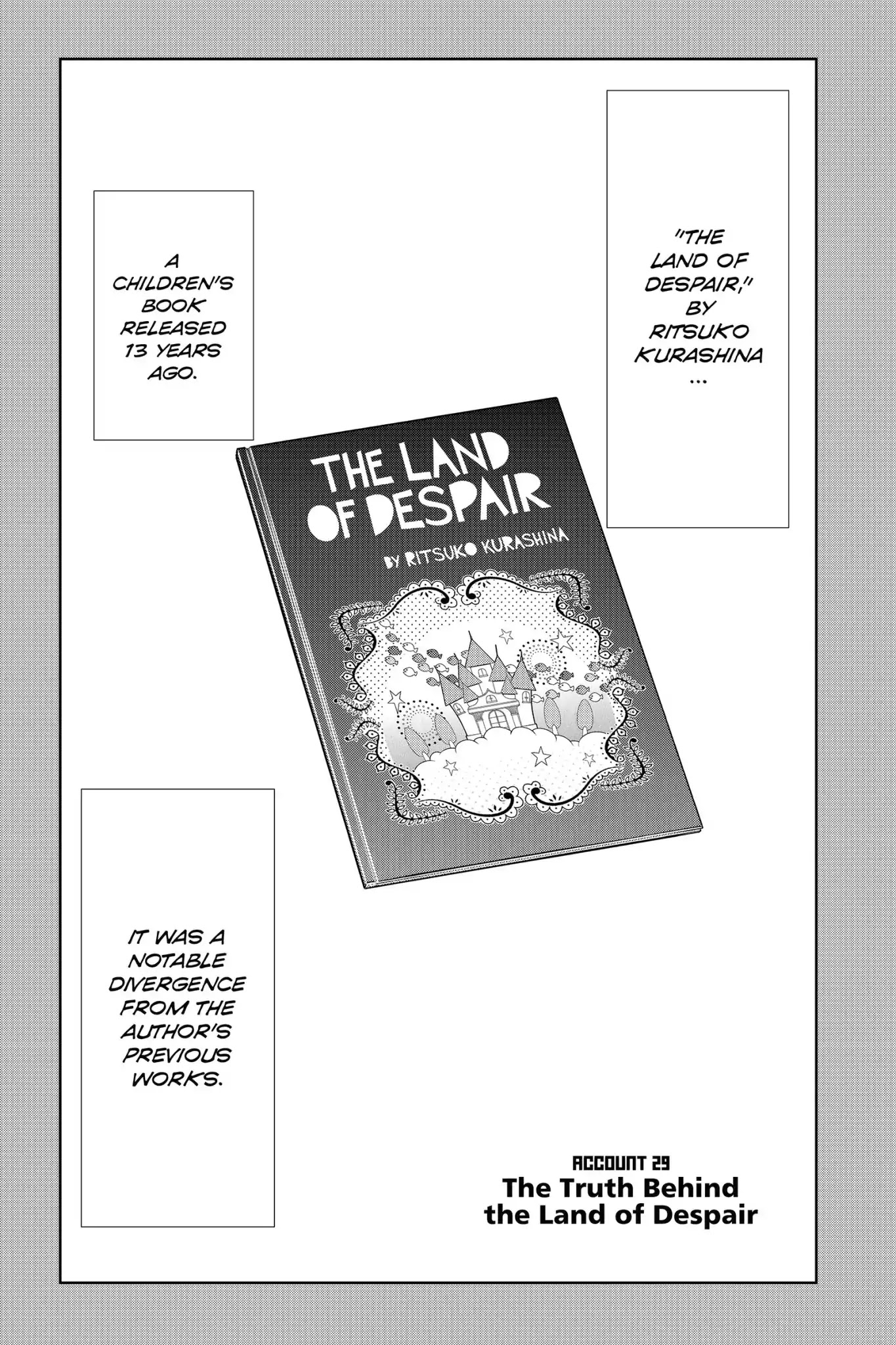 Real Account II Chapter 29 page 1 - Chapter 29: Vol.6 ACCOUNT 29: The Truth Behind the Land of Despair