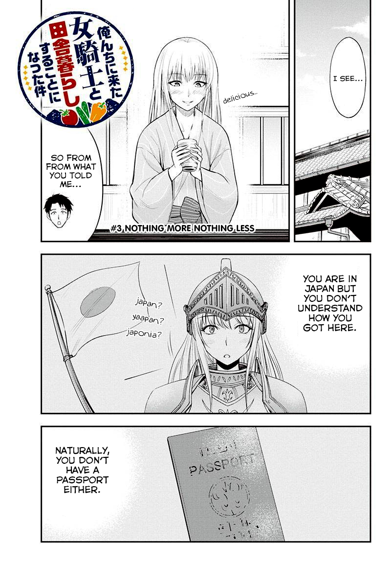 Regarding That We Decided to Live in the Countryside With The Female Knight Who Came to Us Chapter 3 page 1 - Chapter 3: Nothing more nothing less