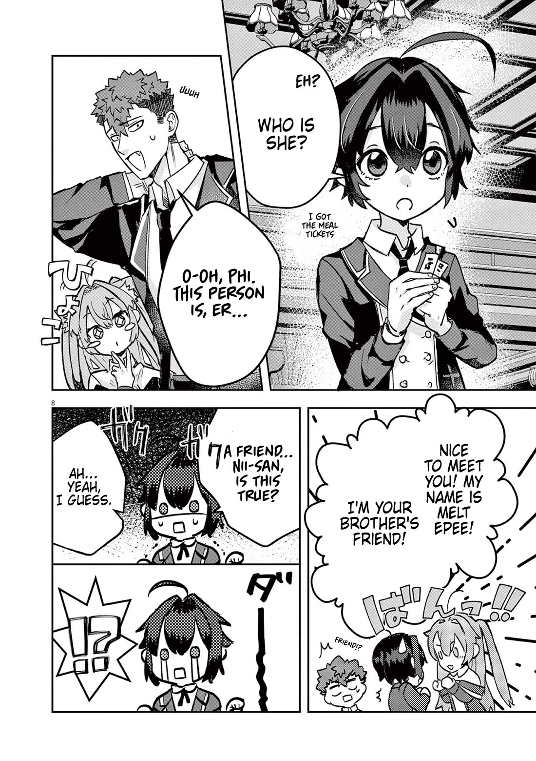 Regarding the Destruction of the Destruction Flag as a Result of a Nichiasa-Loving Otaku Being Reincarnated as a Villainous Student. Chapter 4 page 8 - Chapter 4: Melt Epee's Radiant Smile!