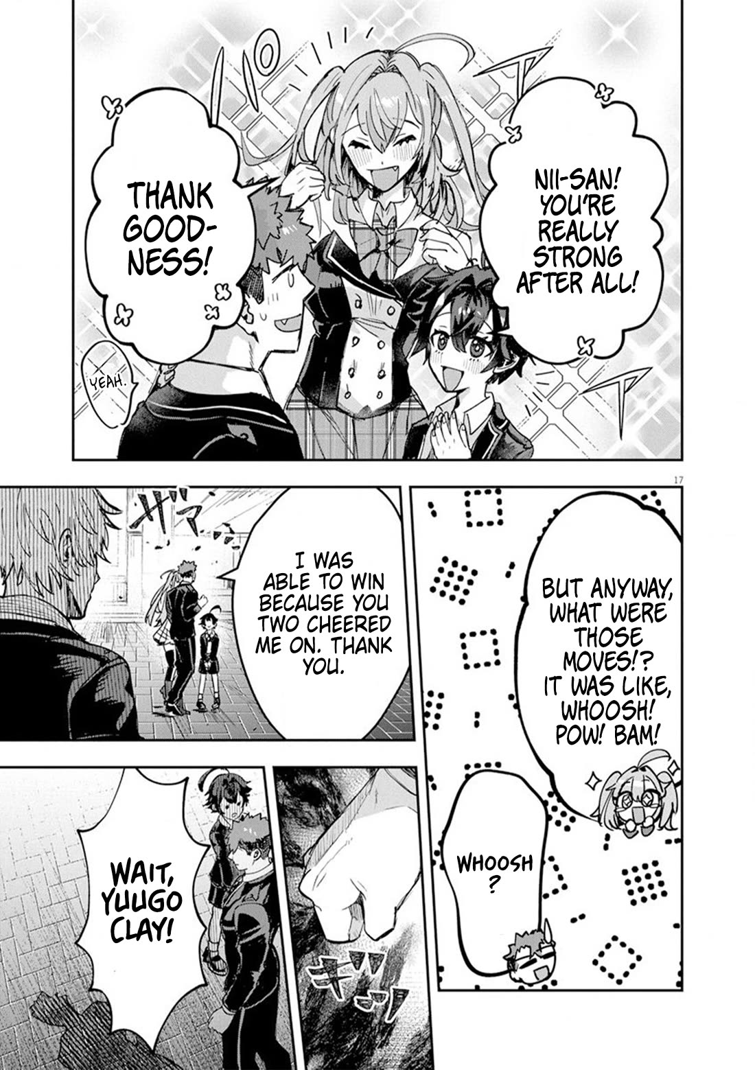 Regarding the Destruction of the Destruction Flag as a Result of a Nichiasa-Loving Otaku Being Reincarnated as a Villainous Student. Chapter 9 page 17 - Chapter 9: Gekigeki! My exciting fighting style!!