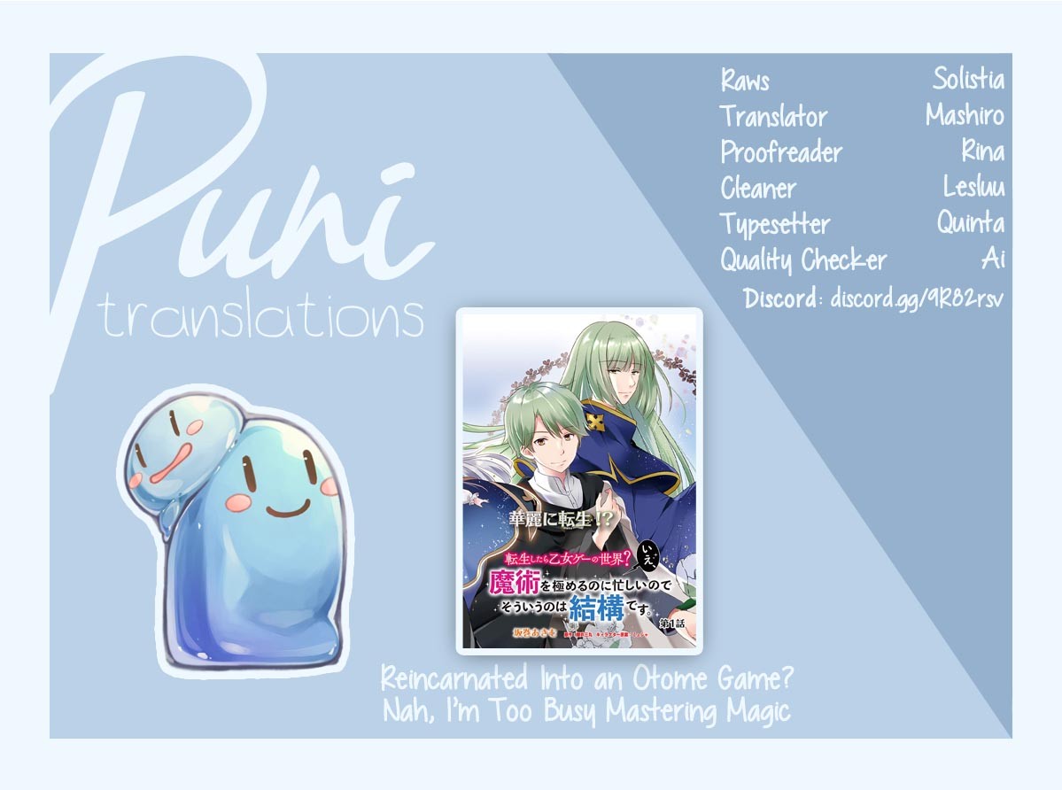 Reincarnated into an Otome Game? Nah, I'm Too Busy Mastering Magic! Chapter 3.1 page 1 - Chapter 3.1
