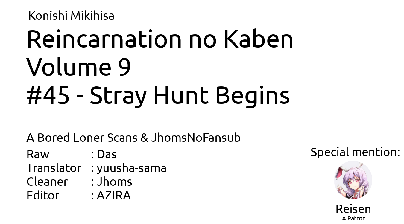 Reincarnation no Kaben Chapter 45 page 1 - Chapter 45: Stray Hunt Begins