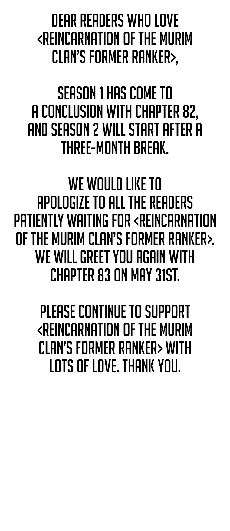 Reincarnation of the Murim Clan's Former Ranker Chapter 82 page 55 - Chapter 82: Season 1 END