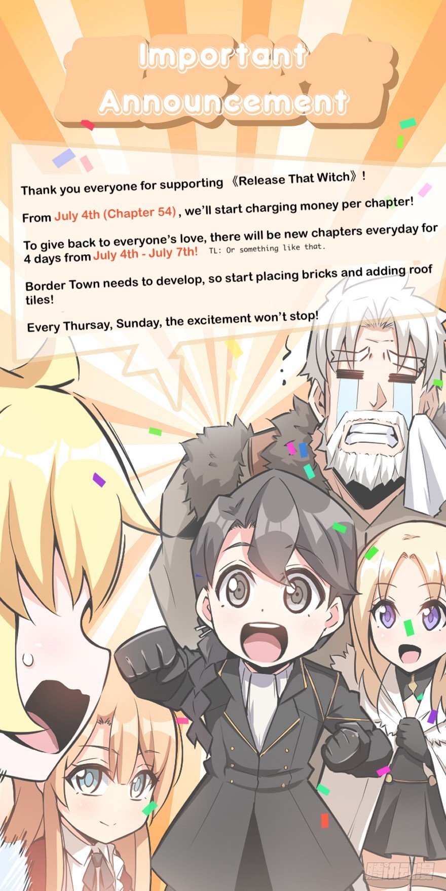 Release That Witch Chapter 53.5 page 1 - Chapter 53.5: Public Announcement