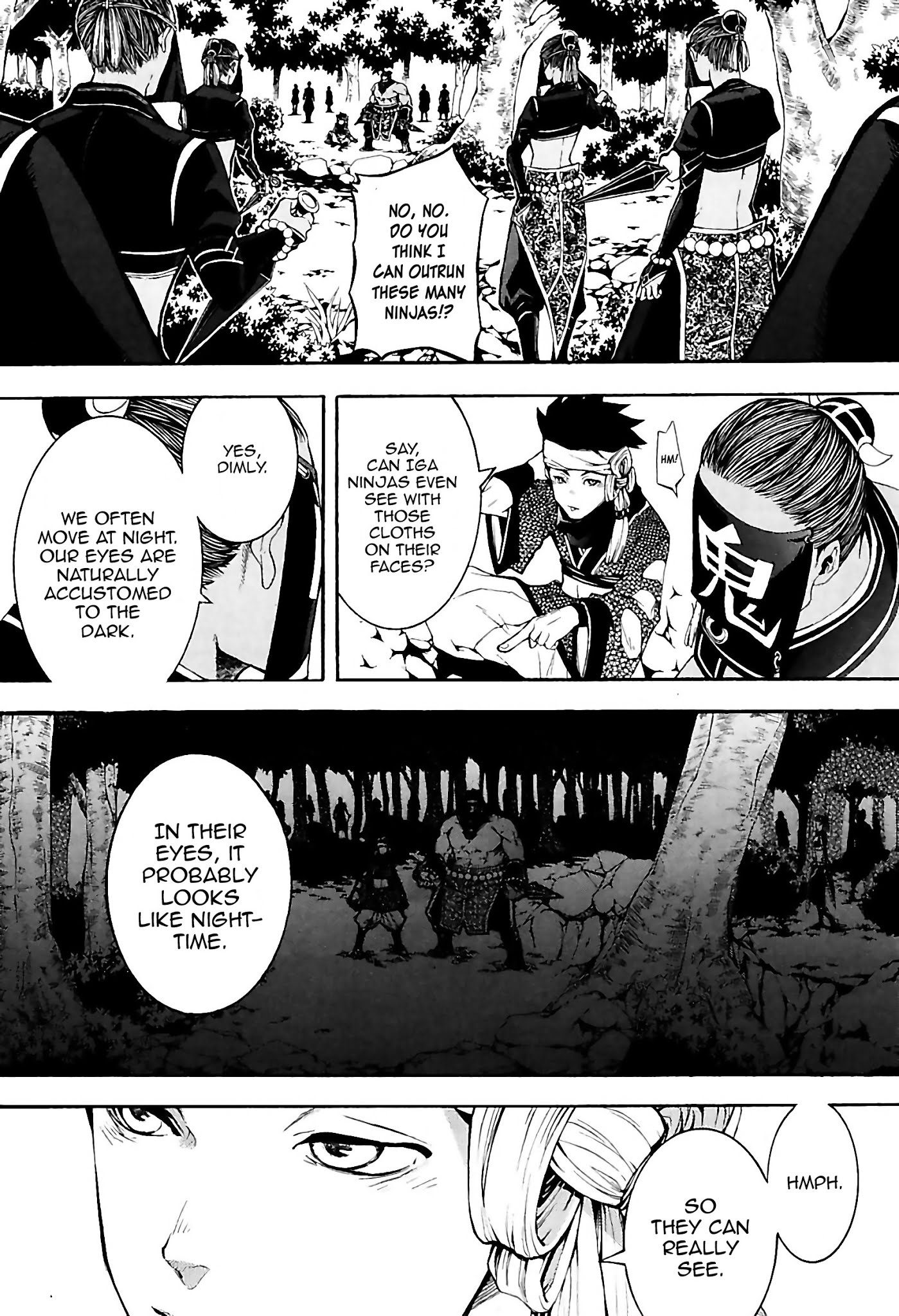 Rengoku ni Warau Chapter 31 page 4 - Chapter 31: Fending Off the Iga Ninjas, Giving an Oni an Iron Club