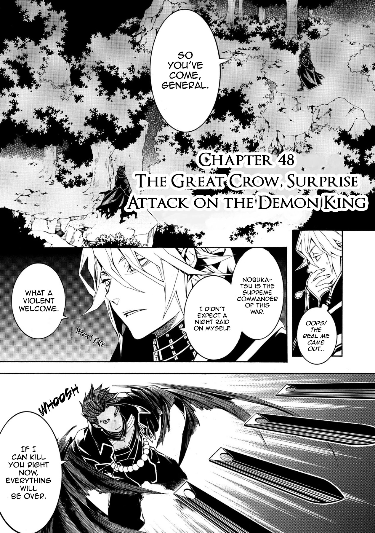Rengoku ni Warau Chapter 48 page 1 - Chapter 48: The Great Crow, Surprise Attack on the Demon King