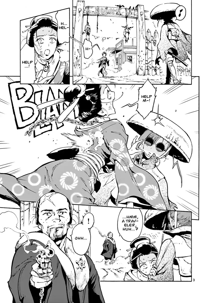 Renjou Desperado Chapter 2 page 3 - Chapter 2: The Girl and The Villain, Twenty Mile Race