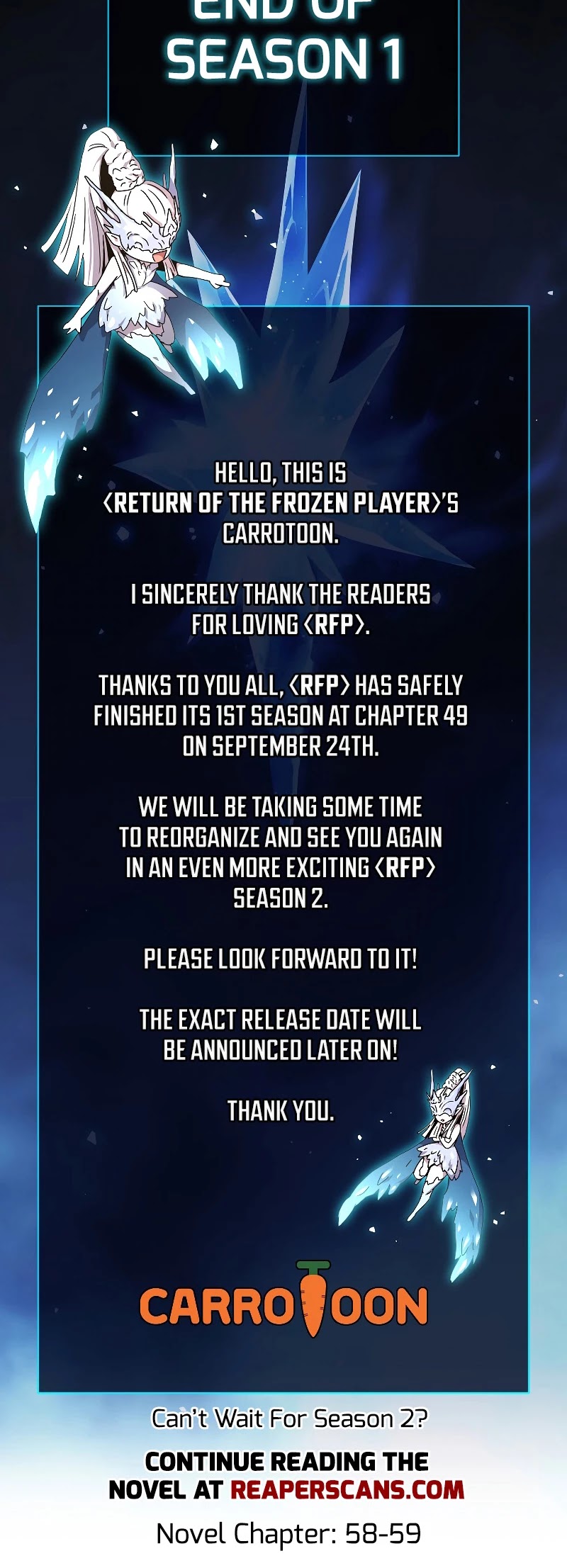 Return of the Frozen Player Chapter 49 page 42 - Chapter 49: Season 1 END