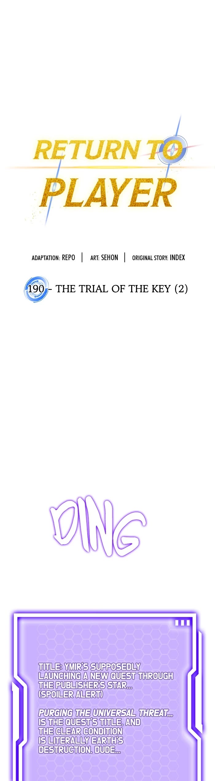 Return to Player Chapter 190 page 10 - Chapter 190: Ep. 190 - The Trial of the Key (2)