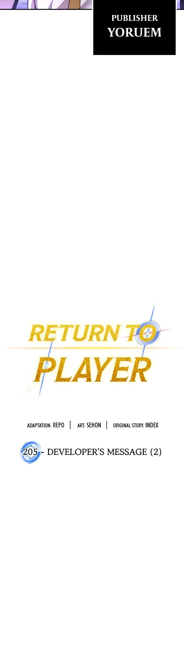 Return to Player Chapter 205 page 9 - Chapter 205: Ep. 205 - Developer's Message (2)
