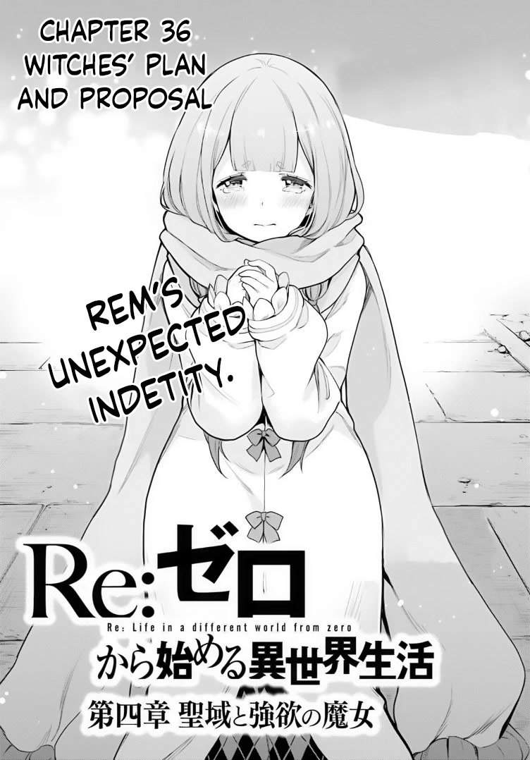 Re:Zero Kara Hajimeru Isekai Seikatsu Dai 4-shou - Seiiki to Gouyoku no Majo Chapter 36 page 1 - Chapter 36: Witches' Plan And Proposal