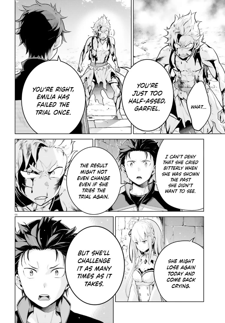 Re:Zero Kara Hajimeru Isekai Seikatsu Dai 4-shou - Seiiki to Gouyoku no Majo Chapter 48 page 6 - Chapter 48: Garfiel's Barrier