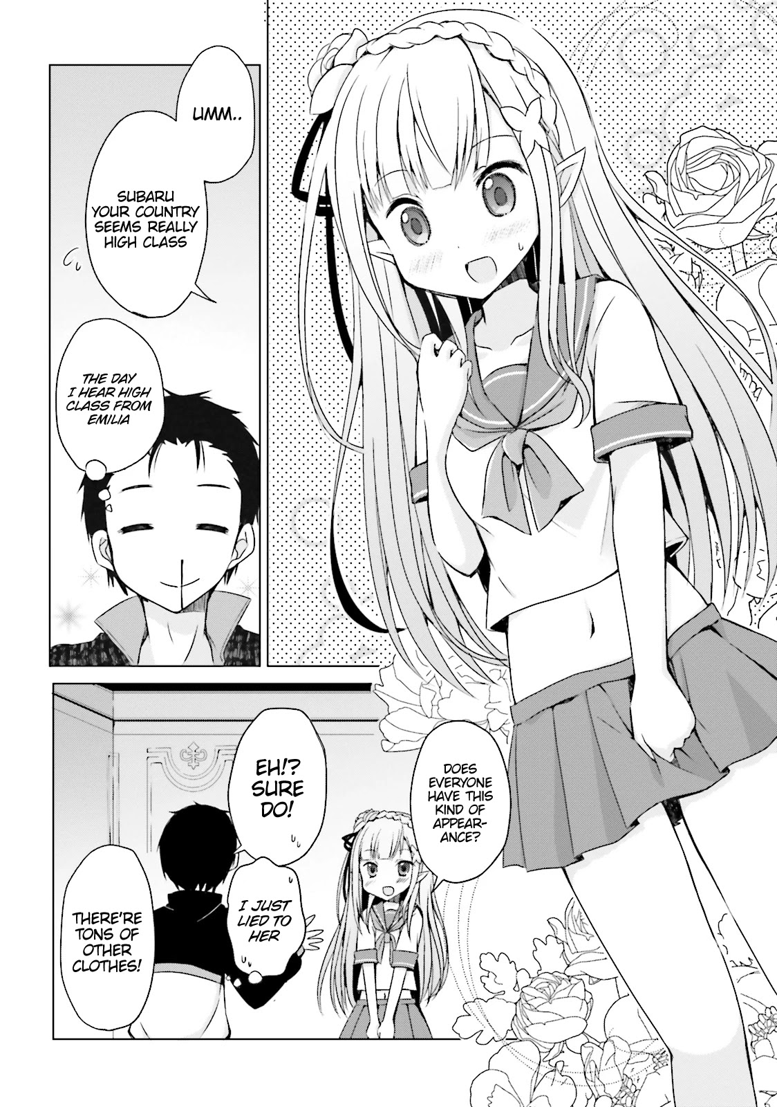 Re:Zero Kara Hajimeru Isekai Seikatsu Official Anthology Chapter 6 page 10 - Chapter 6: It Seems Subaru's Sewing Skill has Maxed.