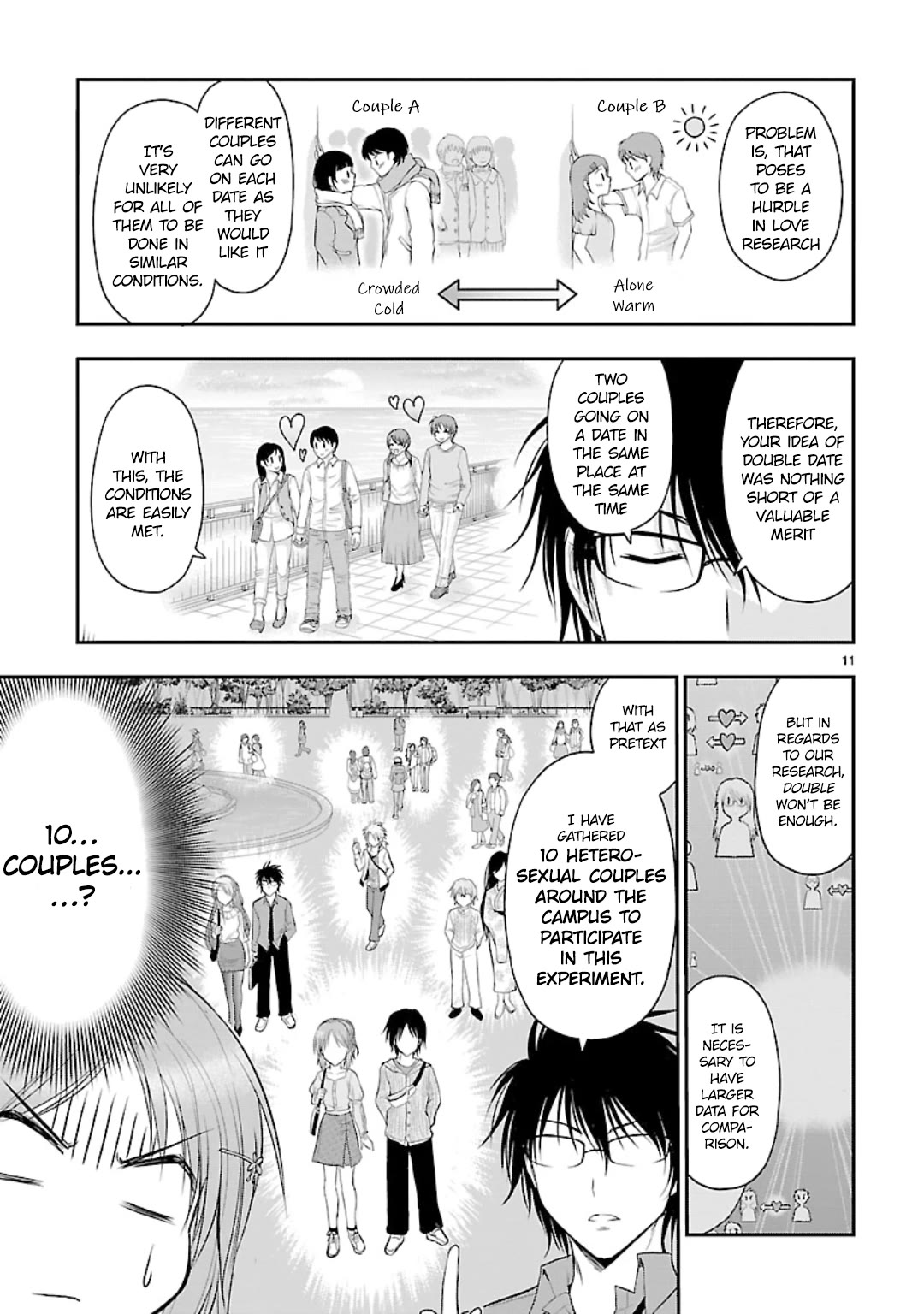 Rike ga Koi ni Ochita no de Shoumeishitemita Chapter 46 page 11 - Chapter 46: Science Fell in Love so They Tried Going on a Double Date.