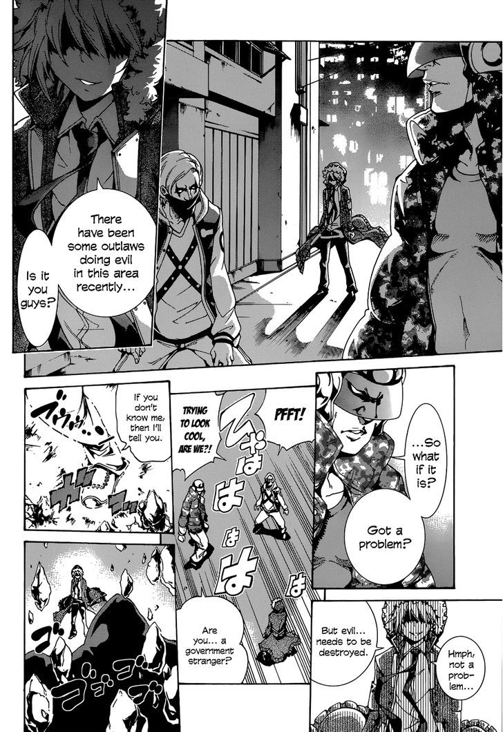 Rising x Rydeen Chapter 12 page 4 - Chapter 12 : Just When I Thought I'd Try Saying ''Enforcer of Justice'' or Something like that.Some random guy says it first!
