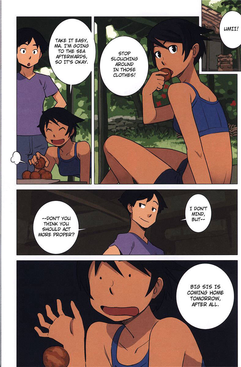 Ritou no Umi Chapter 5 page 2 - Chapter 5: Big Sis Comes Home to Kurage Island!