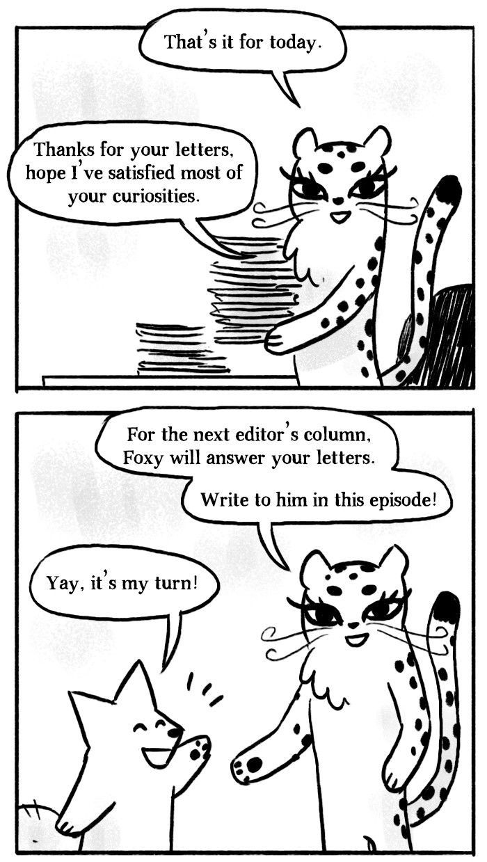 Roar Street Journal Chapter 30 page 43 - Chapter 30 : Editor' Column - Cheetah-B's Mailbox