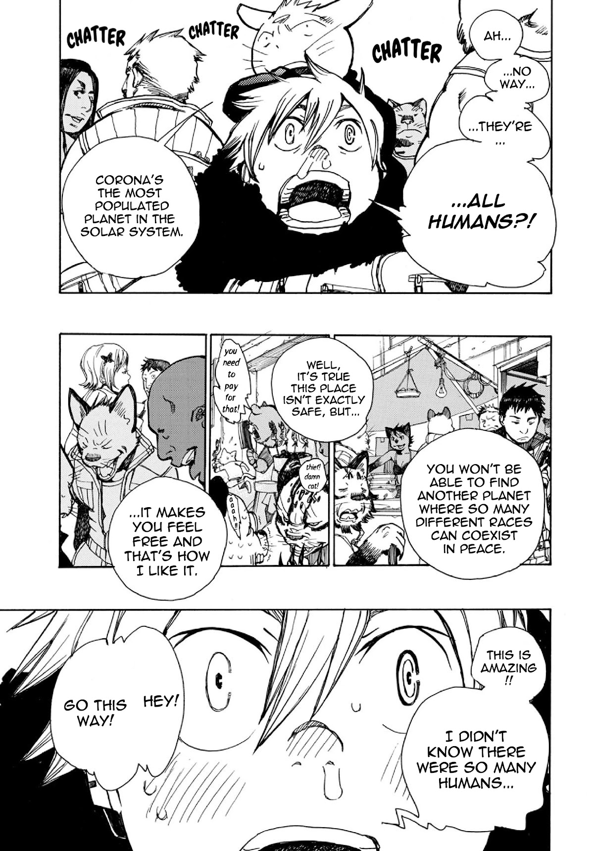 Robo to Usakichi Chapter 3 page 14 - Chapter 3: Corona Familia: The Man-Made Planet