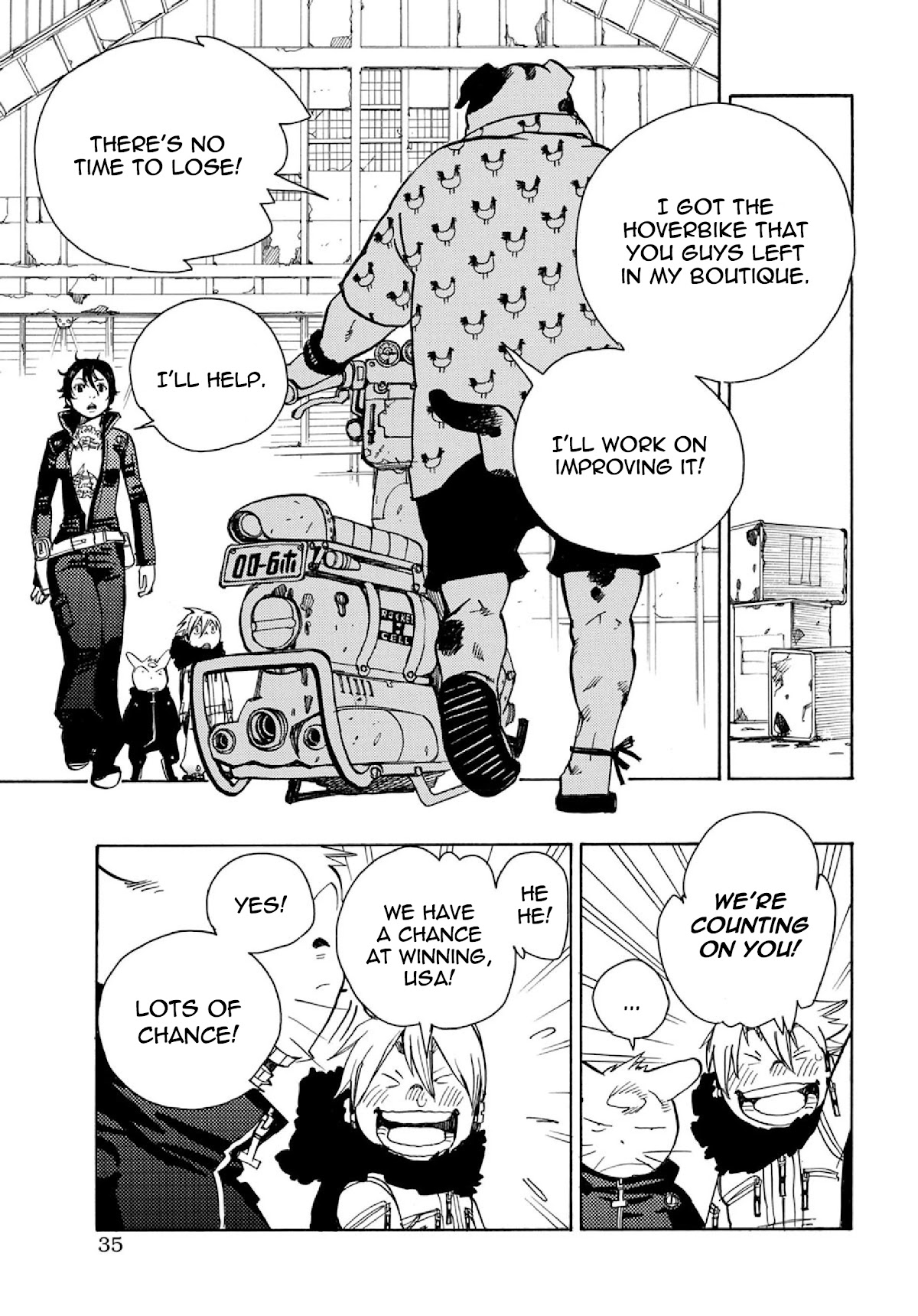 Robo to Usakichi Chapter 4 page 36 - Chapter 4: The 12th Satellite Truck Race