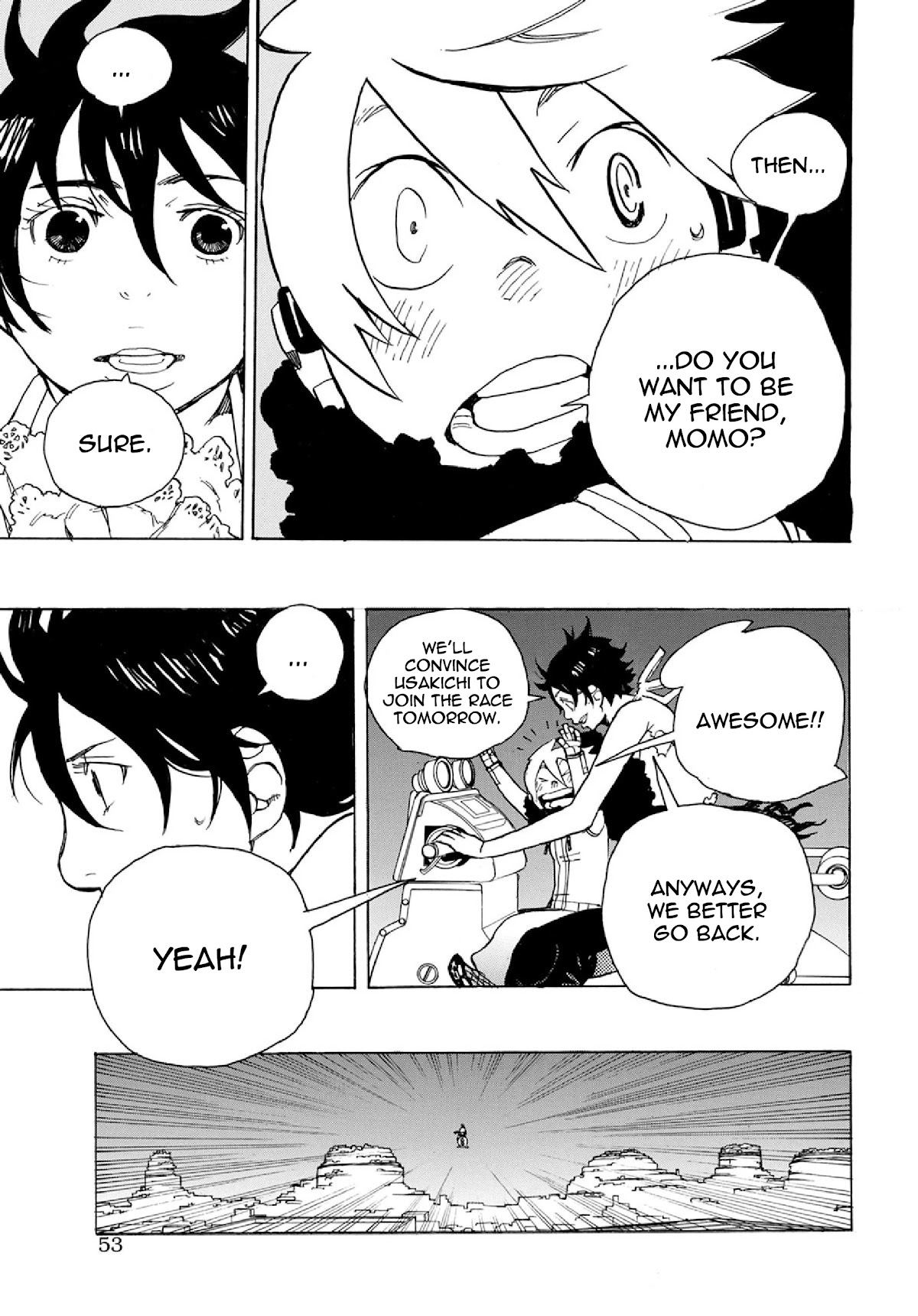 Robo to Usakichi Chapter 4 page 54 - Chapter 4: The 12th Satellite Truck Race