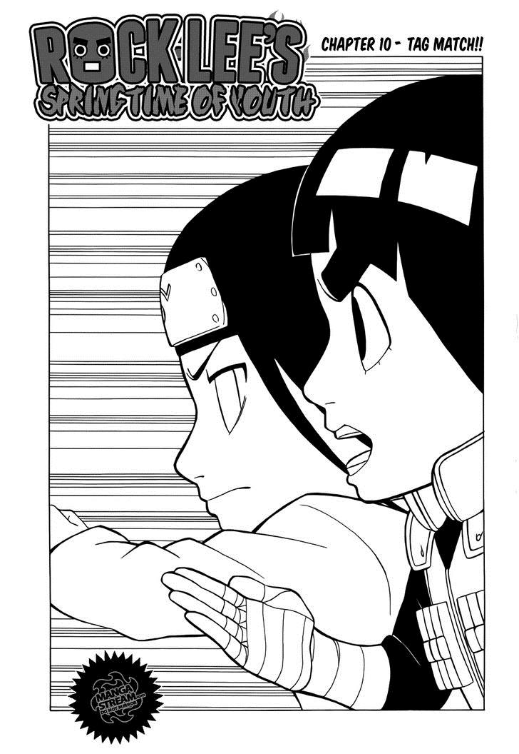 Rock Lee no Seishun Full-Power Ninden Chapter 10 page 1 - Chapter 10: Tag Match!!