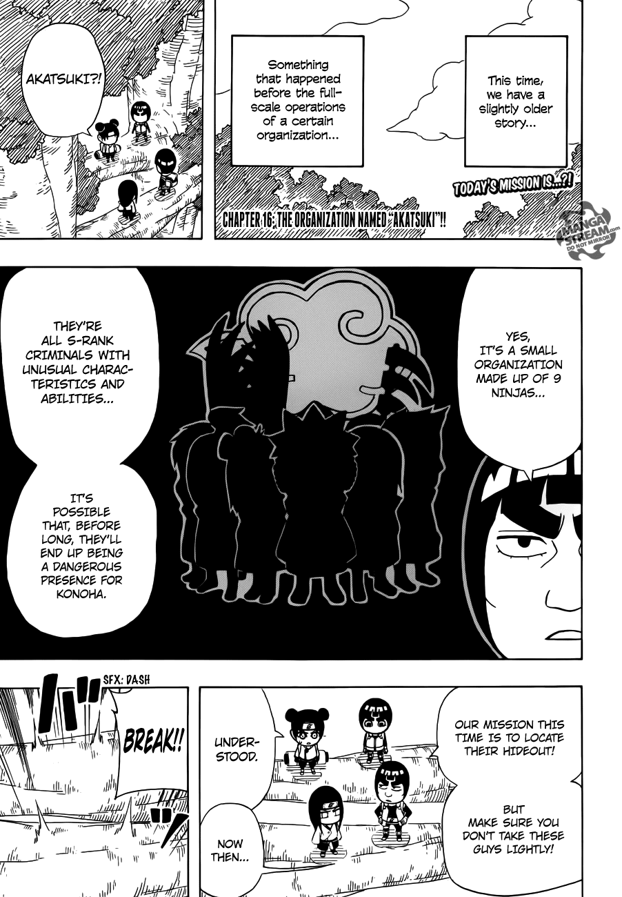 Rock Lee no Seishun Full-Power Ninden Chapter 16 page 8 - Chapter 16: The Organization Named "Akatsuki"!!
