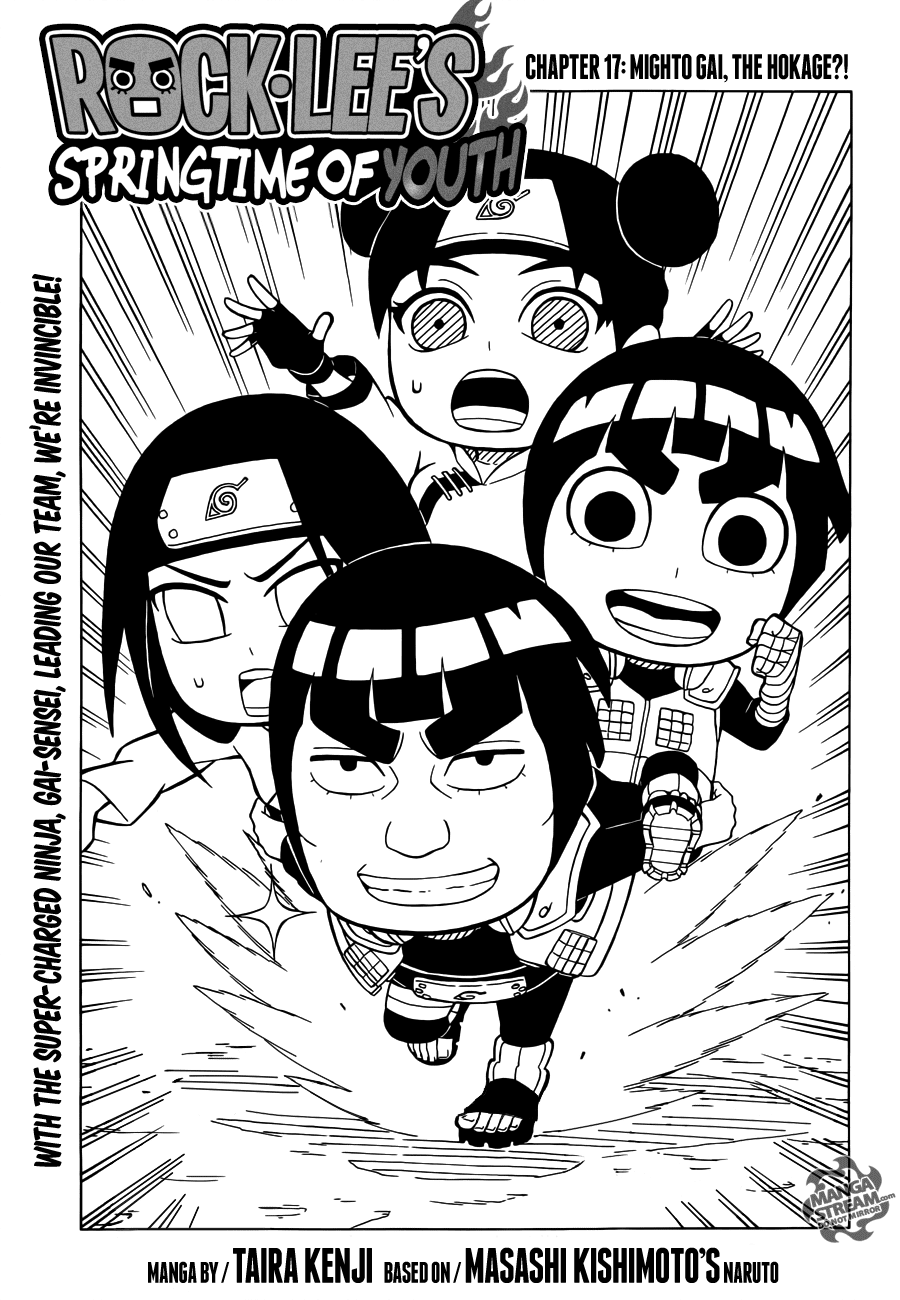 Rock Lee no Seishun Full-Power Ninden Chapter 17 page 1 - Chapter 17: Might Guy, the Hokage?!