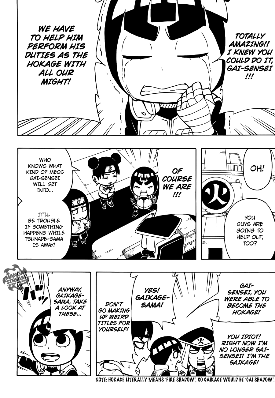 Rock Lee no Seishun Full-Power Ninden Chapter 17 page 5 - Chapter 17: Might Guy, the Hokage?!