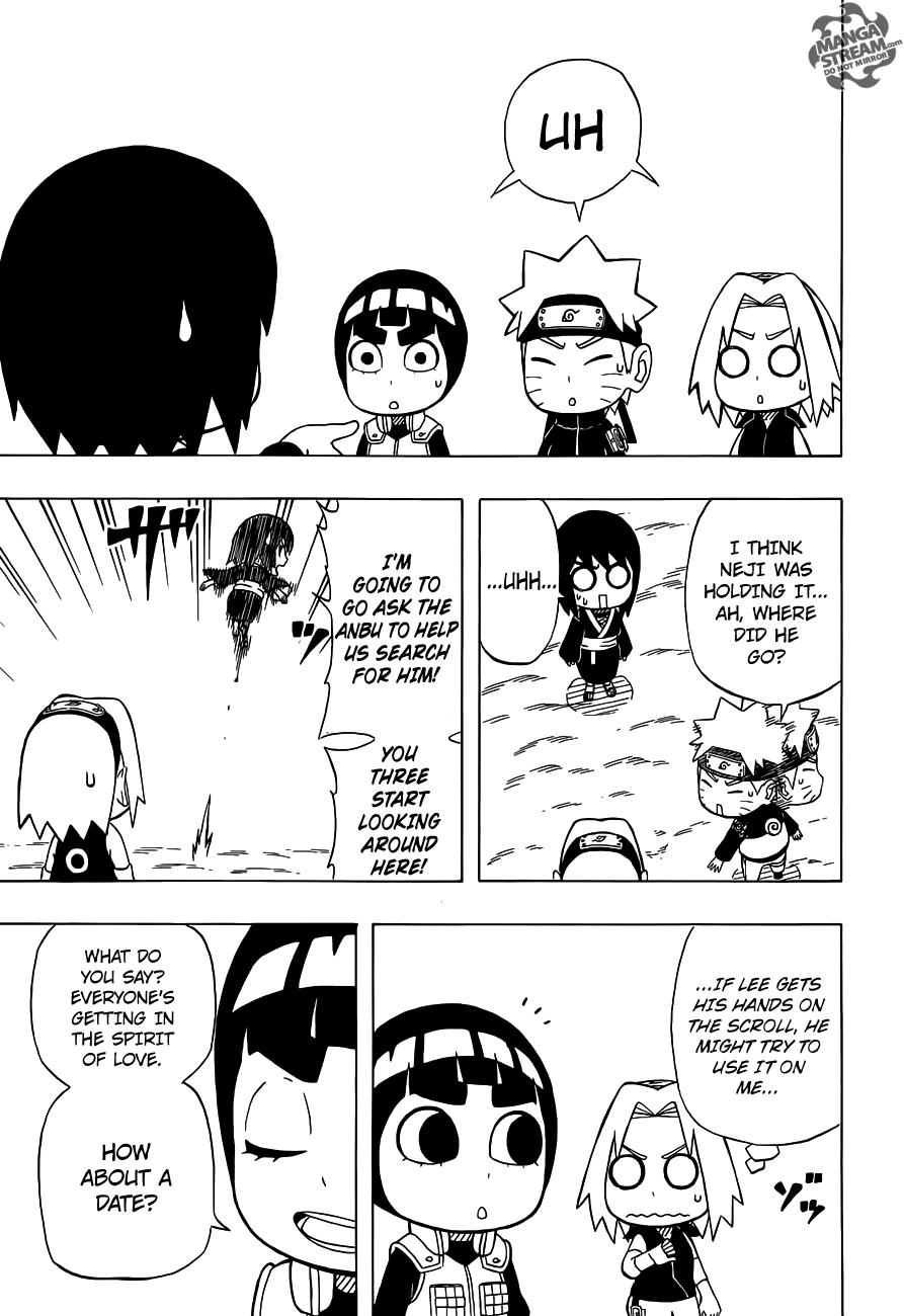 Rock Lee no Seishun Full-Power Ninden Chapter 22 page 14 - Chapter 22: Make-Out Kiss Cutesy Lovey-Dovey Cuddly Heart-Throb