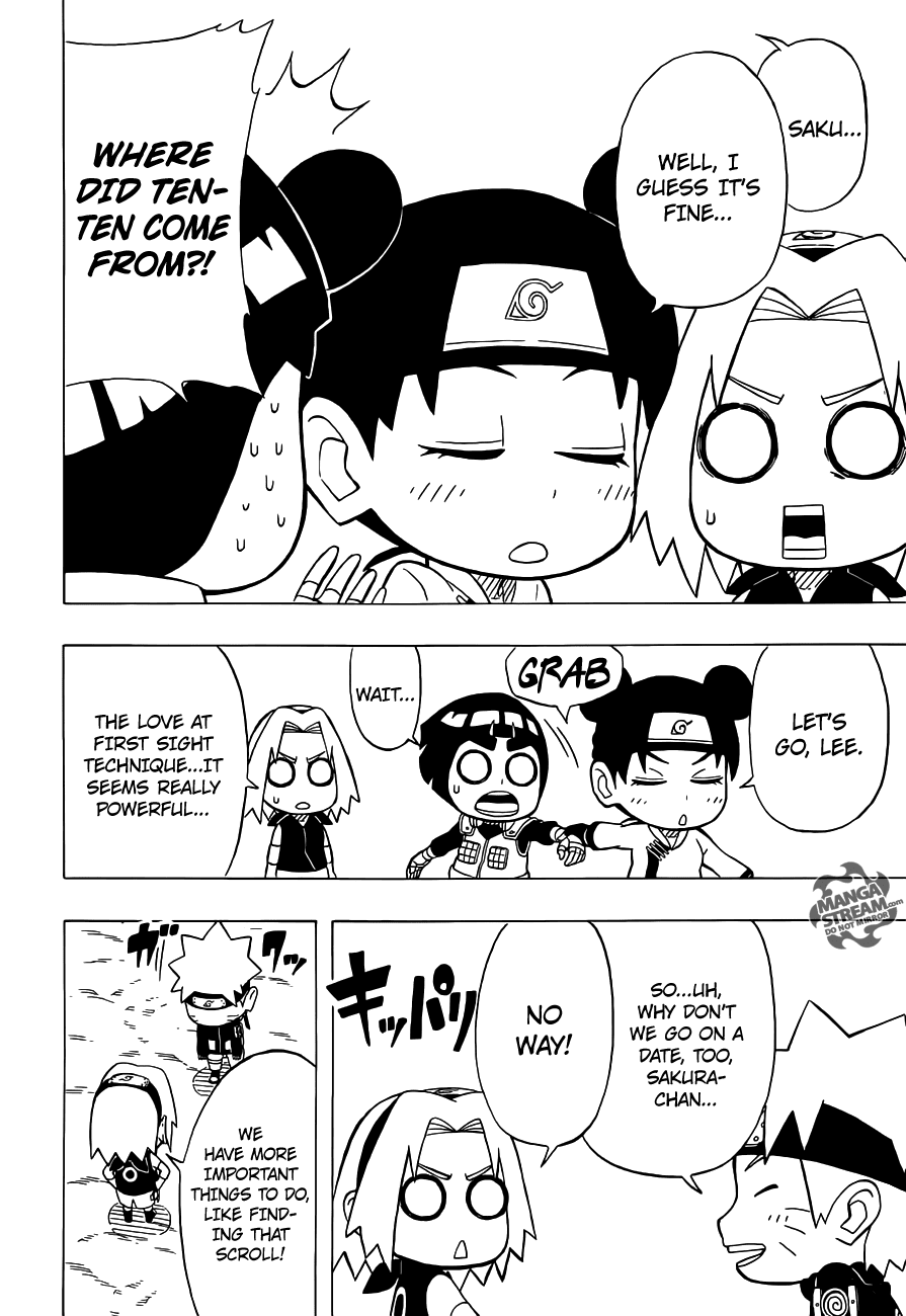 Rock Lee no Seishun Full-Power Ninden Chapter 22 page 15 - Chapter 22: Make-Out Kiss Cutesy Lovey-Dovey Cuddly Heart-Throb