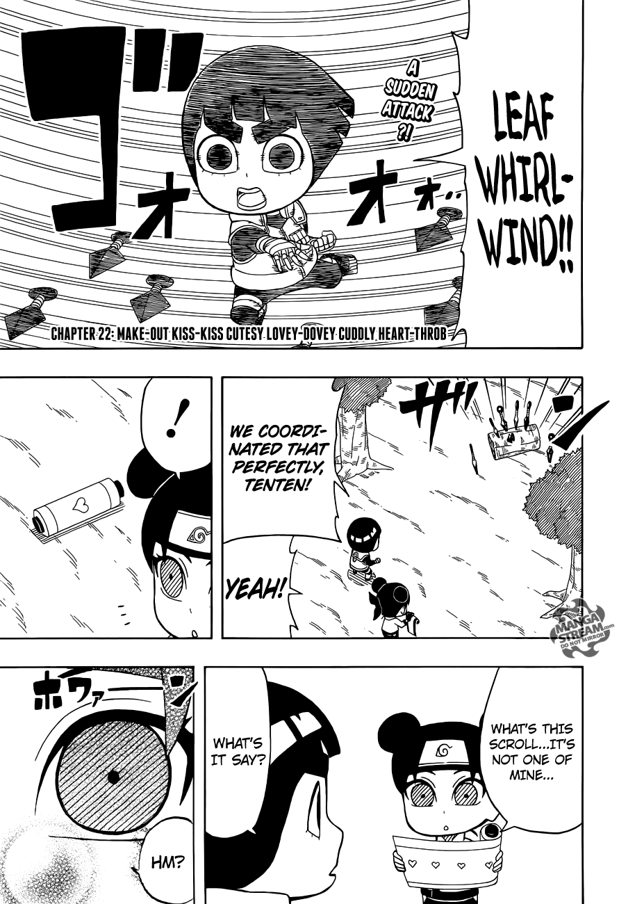 Rock Lee no Seishun Full-Power Ninden Chapter 22 page 4 - Chapter 22: Make-Out Kiss Cutesy Lovey-Dovey Cuddly Heart-Throb