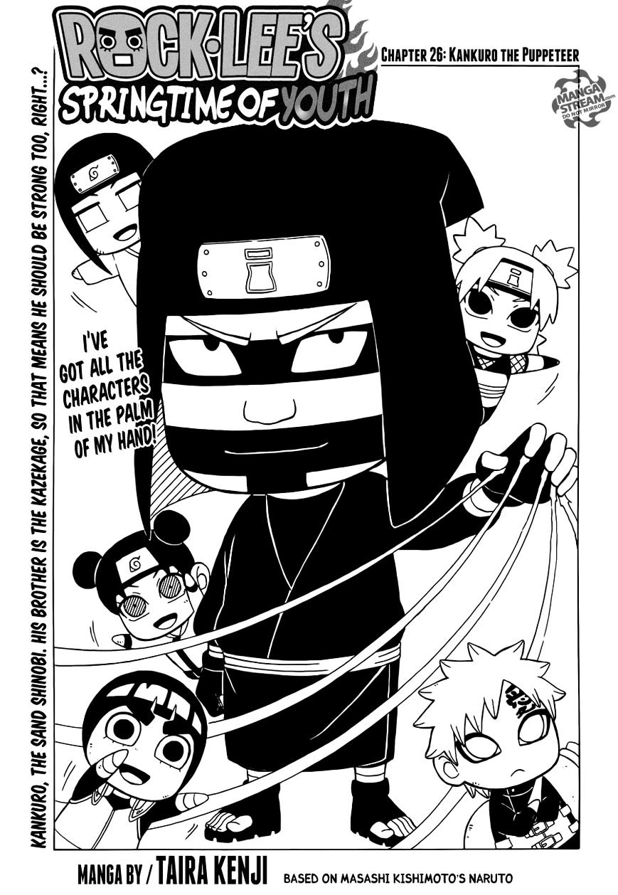 Rock Lee no Seishun Full-Power Ninden Chapter 26 page 1 - Chapter 26: Kankuro The Puppeteer