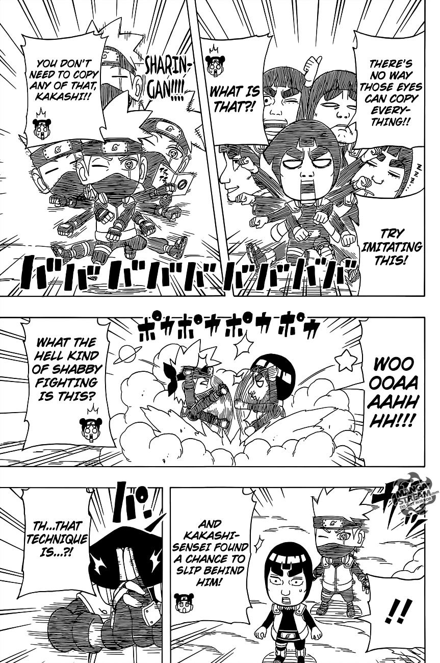 Rock Lee no Seishun Full-Power Ninden Chapter 29 page 14 - Chapter 29: Might Guy Versus Hatake Kakashi