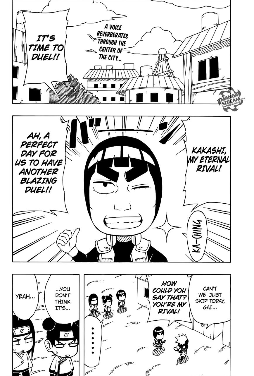 Rock Lee no Seishun Full-Power Ninden Chapter 29 page 3 - Chapter 29: Might Guy Versus Hatake Kakashi