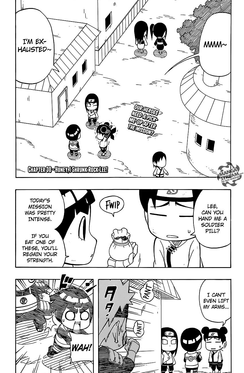 Rock Lee no Seishun Full-Power Ninden Chapter 30 page 1 - Chapter 30: Honey, I Shrunk Rock Lee!