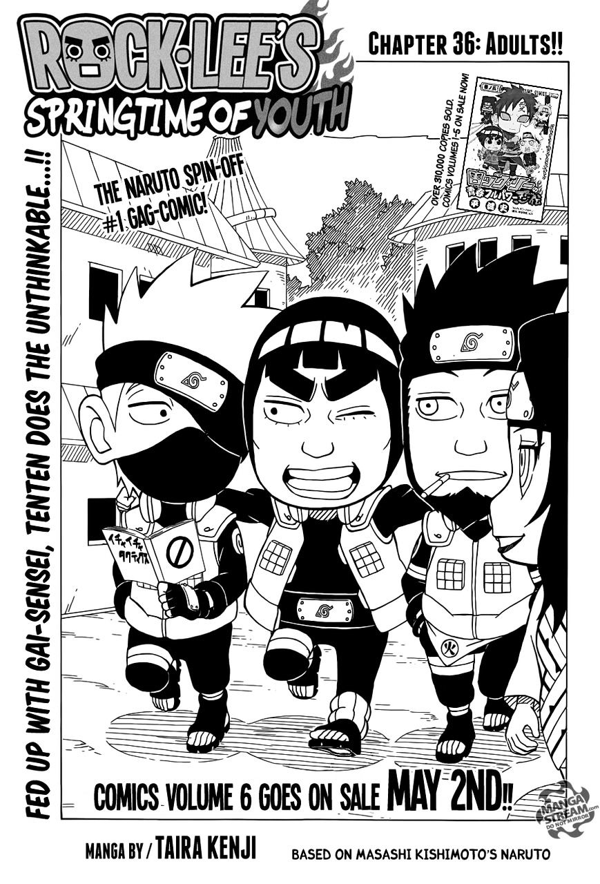 Rock Lee no Seishun Full-Power Ninden Chapter 36 page 1 - Chapter 36: Adults!!