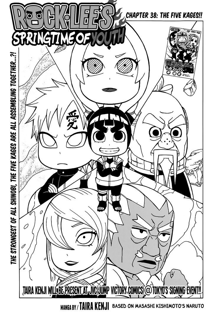 Rock Lee no Seishun Full-Power Ninden Chapter 38 page 1 - Chapter 38: The Five Kages!!