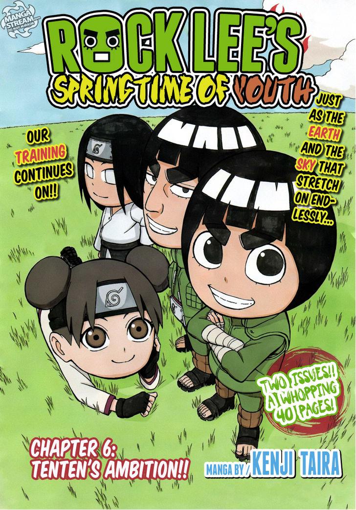 Rock Lee no Seishun Full-Power Ninden Chapter 6 page 1 - Chapter 6: Tenten's Ambition